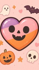 Fototapeta premium Cute Halloween heart design