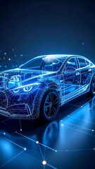 Futuristic car design, digital model