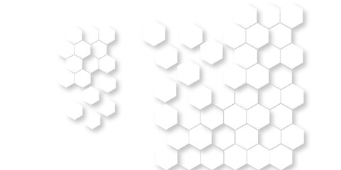 Abstract minimal White Hexagonal Background. Luxury White Pattern. Futuristic abstract honeycomb mosaic white background. geometric mesh cell texture. modern futuristic wallpaper.	

