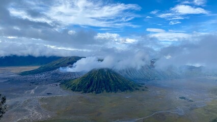 Mount Bromo volcano during sunrise, east java, indonesia