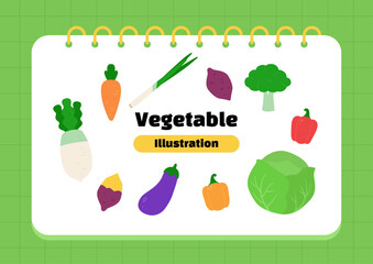 Collection of vector illustrations of vegetables.