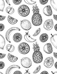 Hand-drawn fruit pattern