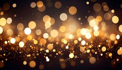 Golden bokeh lights on dark background (1)
