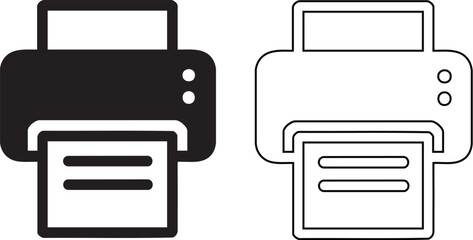 printer icon on square internet button