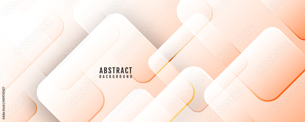 Aufkleber 3d white orange abstract background overlap layer on bright space with cutout effect decoration. mod