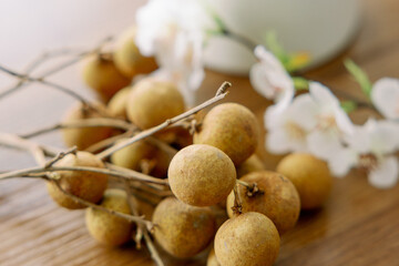 Fresh Longan Fruit Close Up