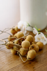 Fresh Longan Fruit Close Up