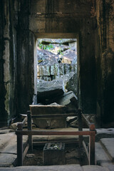 Interior shot a temple in Angkor Wat in Siem Reap, Cambodia