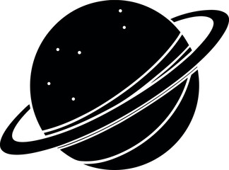 Saturn Silhouette with Stars