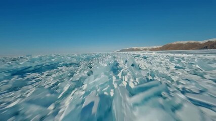 Speeding a drone across a frozen lake of sharp, shattered ice - Powered by Adobe