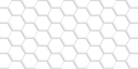 White Hexagonal Background. Luxury White Pattern. Futuristic abstract honeycomb mosaic white background. geometric mesh cell texture. modern futuristic wallpaper.	