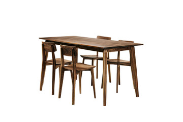 Fototapeta premium Wooden dining set, digital illustration