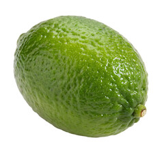 A whole single finger lime fruit isolated on a transparent background