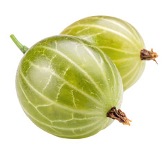 A whole single gooseberry fruit isolated on a transparent background