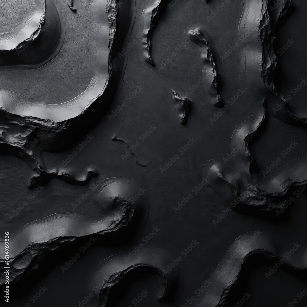 Poster abstract black texture background with wavy, contoured forms. this seamless pattern features a subtl