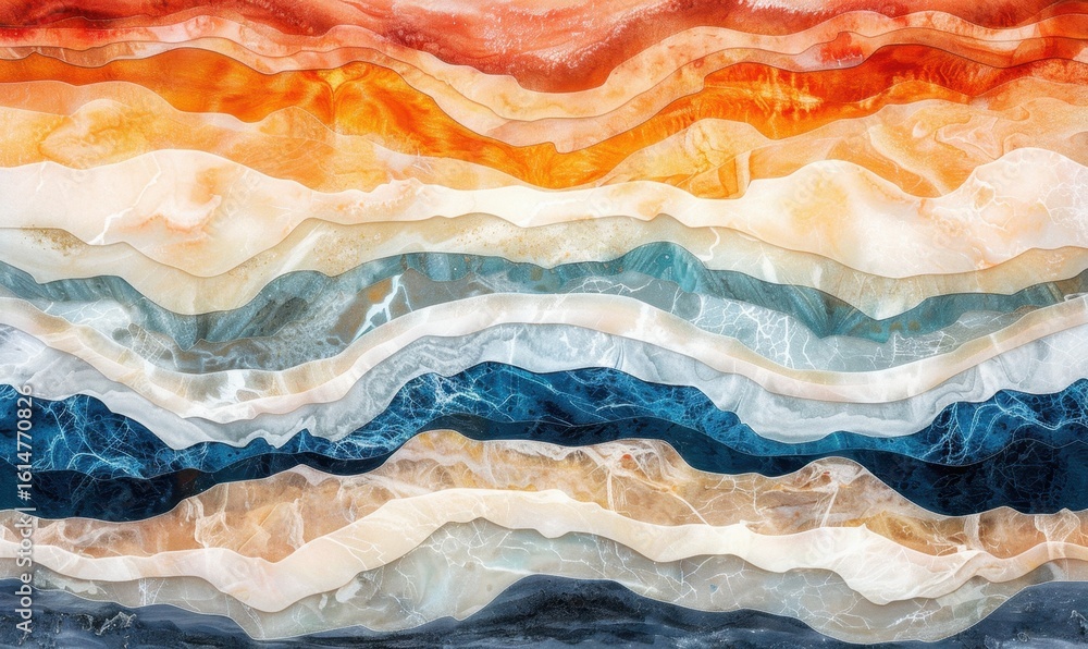 Aufkleber abstract flowing color waves background texture design and art