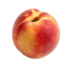 A whole single nectarine fruit isolated on a transparent background