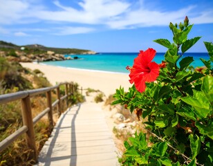 Tropical beach pathway
