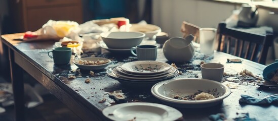 Aftermath of a Feast: A Messy Table
