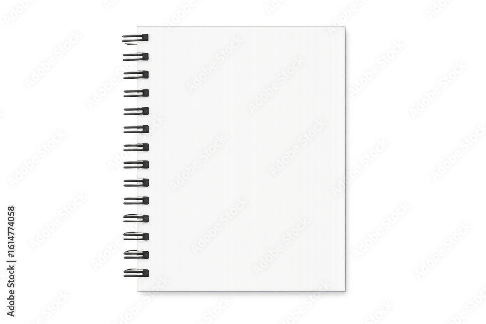 Poster blank notepad with spiral binder isolated on transparent background