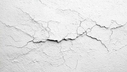 Fototapeta premium Cracked white plaster wall texture (2)