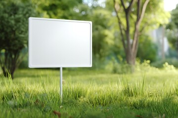 Blank sign in a park day