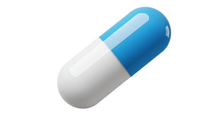 blue pill on white background