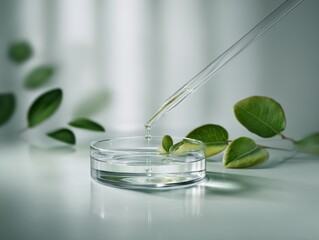 Droplet of natural skincare ingredient