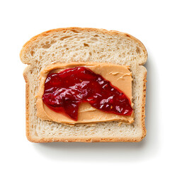 Slice of Bread with Peanut Butter and Jelly