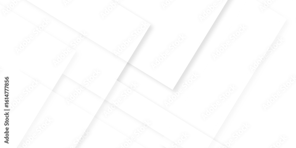 Poster white and gray overlap triangle geometric technology pattern. minimal rectangle randomly arranged wh
