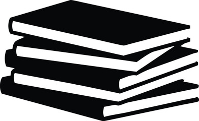 Stack of Four Black and White Books Design Element Library