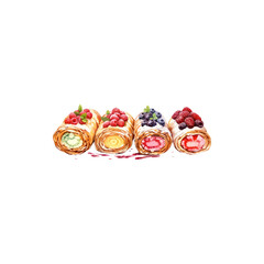 Delicious and flavorful crepe cake rolls dessert isolated on white background