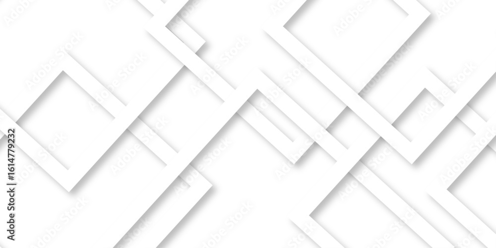 Poster white and gray overlap triangle geometric technology pattern. minimal rectangle randomly arranged wh