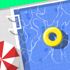 top view of summer swimming pool background