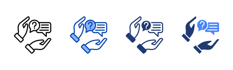 Assistance icon set multiple style collection