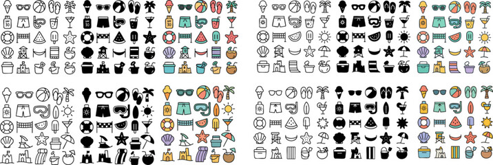 Summer Beach Vacation Icons Collection 3.