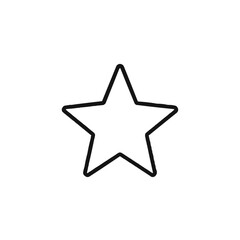 Simple outline of a five pointed star with a black border on a plain white background image design