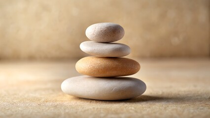 Zen Garden Stones Stacked for Balance and Harmony