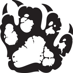  A stark, high-contrast graphic featuring abstract black and white shapes that swirl and overlap, creating a dynamic and somewhat unsettling composition