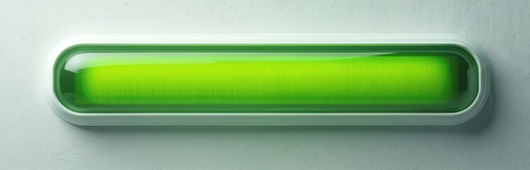 Sleek digital progress bar, green hue, filling horizontally on clean white background. Modern GUI element advancement, completion, loading status. Minimalist design, abstract concept for tech,