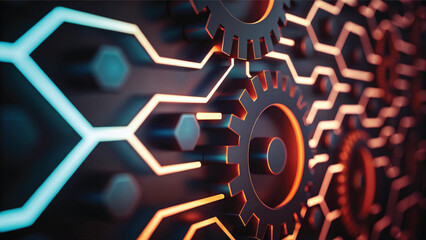 Seamless digital pattern of an electronic circuit board, showcasing microchips and processors, ideal for tech-inspired designs