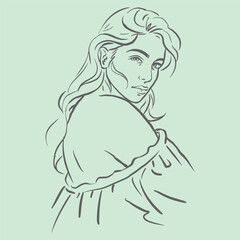 sexy woman in dress posing vector for illustration card decoration