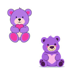 Obraz premium teddy bear with pink heart