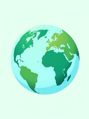 Obraz premium green world map，earth，fake 3D，flat design，green