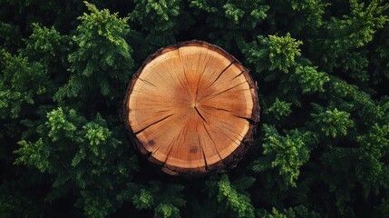 Brown mushroom logs and wooden tree trunks in a forest, with a textured bark pattern