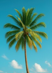 Tropical palm tree under sky