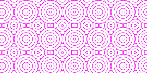 Vector pink stripe circle overflowing overlap textile. Abstract overlapping fabric floral pink geometric repeat creative monochrome wallpaper white background.	