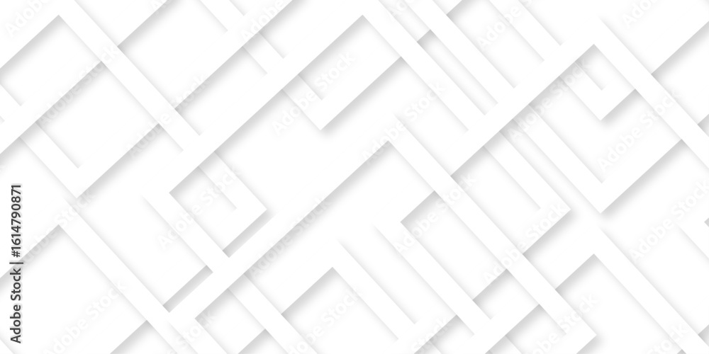 Poster white and gray overlap triangle geometric technology pattern. minimal rectangle randomly arranged wh