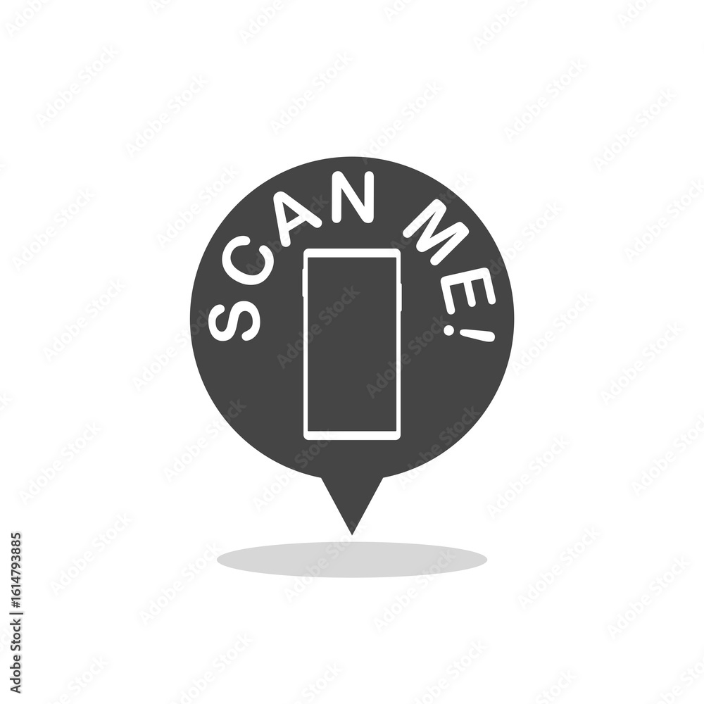 Poster scan me phone icon with shadow