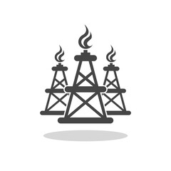 Oil derrick icon with shadow